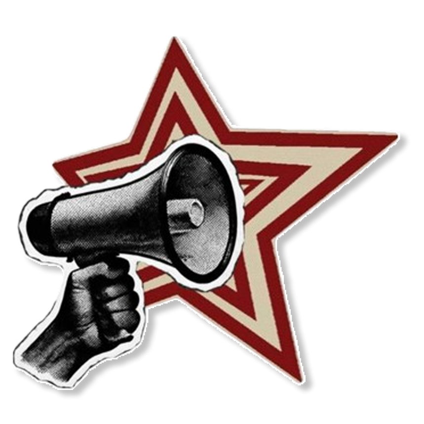 Brand visual system — megaphone illustration